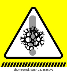 Vector image of the danger of a biological virus. Isolated signs on a white background.