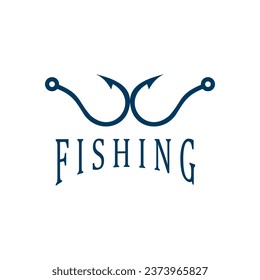 imagen vectorial de un gancho de pesca azul oscuro sobre un fondo blanco.