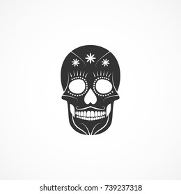 Vector image of day of the dead skull.
