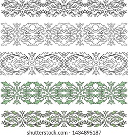 Vector image of decorative floral borders