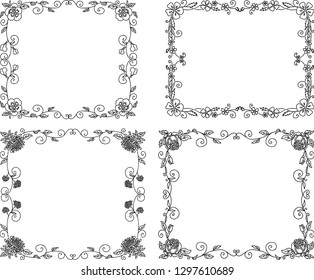 Vector image of decorative floral frames
