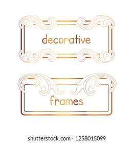 Vector image. Decorative frame. Elegant element for design template, place for text.Floral border.