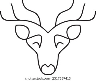 A vector image of a deer in black outline style keeps the logo simple and still with character