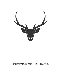Vector image of an Deer black and white. design style. animal. art. symbol. logo. Illustrator. on white background. Mammals