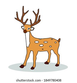 vector image of deer for christmas day