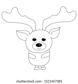 Vector image of a deer. Christmas illustration. Line drawing