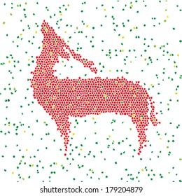 Vector image of an deer design on white background