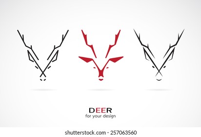 Vector image of an deer design on white background