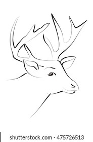 Vector image of an deer head.