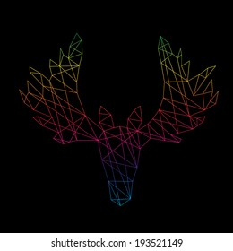 Vector image of an deer head design on a black background