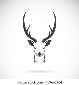 Vector image of an deer head design on white background, Vector deer head for your design.