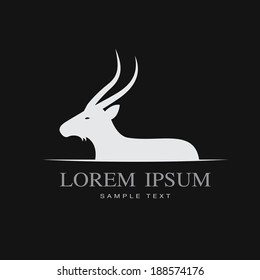 Vector image of deer on black background