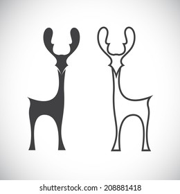 Vector image of an deer on white background