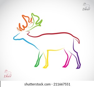 Vector image of an deer on white background