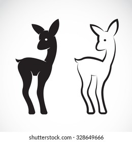 Vector image of deer on white background, Animals