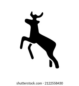 Vector image of a deer silhouette, perfect for poster or traffic sign designs.