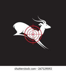 Vector image of a deer target on a black background.