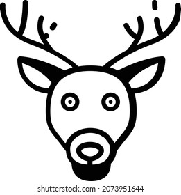 imagen vectorial de la cabeza de un ciervo sobre un fondo blanco. utilizado para elementos de diseño de logotipo 
