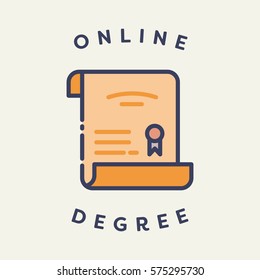Imagem vetorial do grau com graduação de texto contra fundo branco