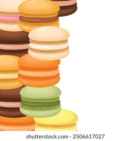 Vector image of delicious macaroons. Concept of delicious dessert and sweets. Element for your design. For banners, websites, advertising, etc.