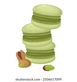 Vector image of delicious macaroons. Concept of delicious dessert and sweets. Element for your design. For banners, websites, advertising, etc.