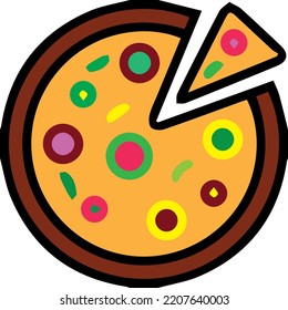 vector image of delicious melted pizza, perfect for lunch.
