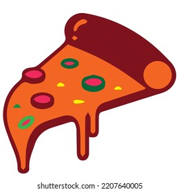 imagen vectorial de una deliciosa pizza derretida, perfecta para el almuerzo.