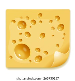 Vector image of a delicious piece of cheese