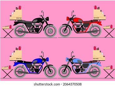 Vector image of delivery by scooter as a symbol for use in conveying meaning. on the transport side
