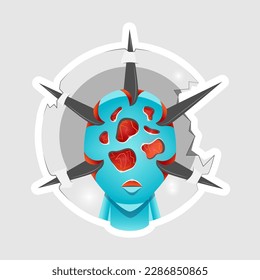 Vector image of the demon Lucifer, the fallen angel. This can be used as a game element, avatar, icon, tattoo, etc.