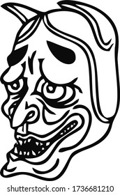 Vector image of a demon's face