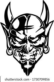 Vector image of a demon's head