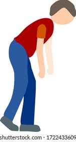 Vector image of a depressed man