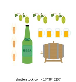 vector image describing concept of creating craft beer