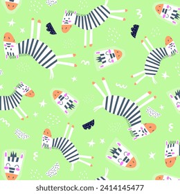 vector image design happy, fun, cute giraffe playing, background, childish, face