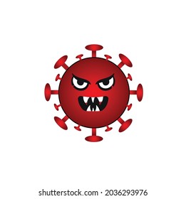 Imagen vectorial de un monstruo de diseño relacionado con coronavirus covid19. Con fondo blanco