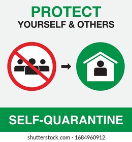 A vector Image design to self-quarantine. Can be used for signages. 