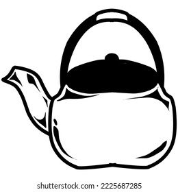 Vector image design of a teapot or water kettle suitable for logos, stickers and more