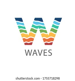 Vector image of a designer trendy abstract figure of the letter B with colorful wavy gradient lines on a white background. Logo template, icon, badge, identity for business. Signature waves.