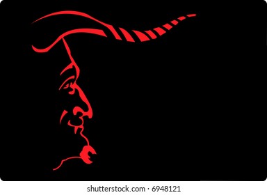 vector image of devil profile