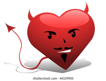 Vector image of devil-like heart