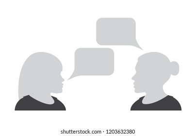vector image with dialogue between two talking men, business dialogue
