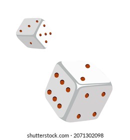 Vector image of dice in dynamics. Concept. EPS 10