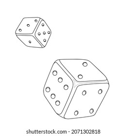 Vector image of dice in dynamics. Concept. EPS 10