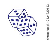 vector image of dice icon commonly used in various types of games