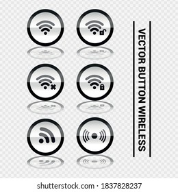 Vector image. Different buttons with wireless icons.