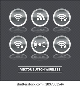 Vector image. Different buttons with wireless icons.