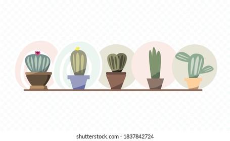 Vector image. Different cactus drawings. Fun cactus to decorate.