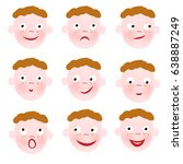 Vector image of different emotions and feelings