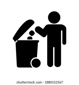 Vector image. Different garbage and recycling pictograms. Trash bins.
